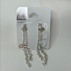 Icing Silver Clip on Earrings